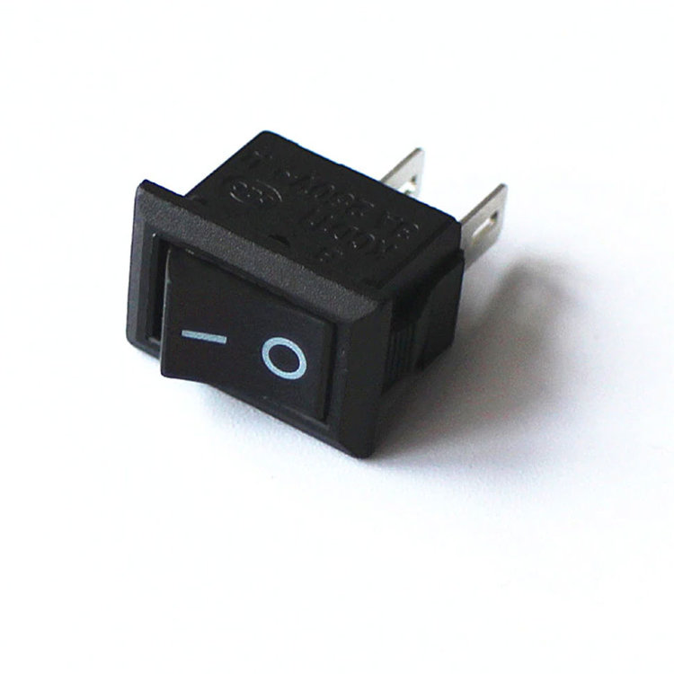 Выключатель клавишный 250V 3А (2PIN) ON-OFF черный Mini 10x15мм