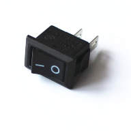 Выключатель клавишный 250V 3А (2PIN) ON-OFF черный Mini 10x15мм - Выключатель клавишный 250V 3А (2PIN) ON-OFF черный Mini 10x15мм